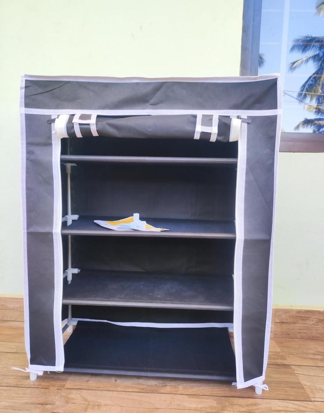 4 Rack Collapsible Wardrobe Cabinet and Shoe Rack